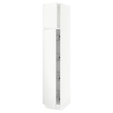 SEKTION Gabinete alto+prta/canastas alambre, blanco/Voxtorp blanco mate, 15x24x80 "
