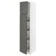 SEKTION Gabinete alto+prta/canastas alambre, blanco/Voxtorp gris oscuro, 18x24x80 "