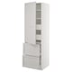 SEKTION Gabinete alto+puerta/2 frentes/4 cj, blanco Maximera/Lerhyttan gris claro, 24x24x80 "