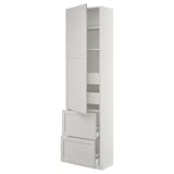 SEKTION Gabinete alto+puerta/2 frentes/4 cj, blanco Maximera/Lerhyttan gris claro, 24x15x90 "