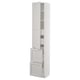 SEKTION Gabinete alto+puerta/2 frentes/4 cj, blanco Maximera/Lerhyttan gris claro, 15x15x80 "