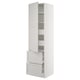 SEKTION Gabinete alto+puerta/2 frentes/4 cj, blanco Maximera/Lerhyttan gris claro, 24x24x90 "