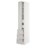 SEKTION Gabinete alto+puerta/3 frnt/5 cjn, blanco Maximera/Lerhyttan gris claro, 15x24x90 "