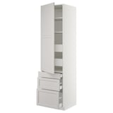 SEKTION Gabinete alto+puerta/3 frnt/5 cjn, blanco Maximera/Lerhyttan gris claro, 24x24x90 "