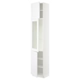 SEKTION Gabinete alto+puerta vidrio/2 prta, blanco/Axstad blanco mate, 18x15x90 "