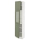 SEKTION Gabinete alto+puerta vidrio/2 prta, blanco/Axstad gris-verde, 18x15x80 "