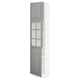 SEKTION Gabinete alto+puerta vidrio/2 prta, blanco/Bodbyn gris, 18x15x80 "