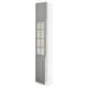 SEKTION Gabinete alto+puerta vidrio/2 prta, blanco/Bodbyn gris, 15x15x90 "
