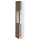 SEKTION Gabinete alto+puerta vidrio/2 prta, blanco Enköping/marrón efecto de nogal, 15x15x80 "