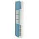 SEKTION Gabinete alto+puerta vidrio/2 prta, blanco/Lerhyttan azul, 18x15x90 "