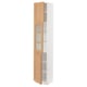 SEKTION Gabinete alto+puerta vidrio/2 prta, blanco/Vedhamn roble, 15x15x80 "