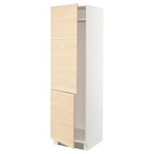 SEKTION Gabinete alto refrigerador/cong, blanco/Askersund efecto de fresno claro, 24x24x80 "