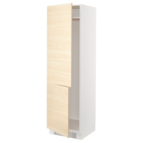 SEKTION Gabinete alto refrigerador/cong, blanco/Askersund efecto de fresno claro, 24x24x80 "
