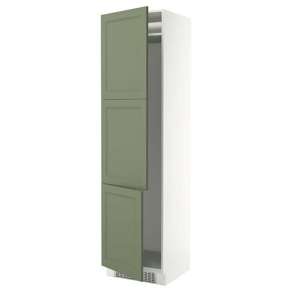 SEKTION Gabinete alto refrigerador/cong, blanco/Axstad gris-verde, 24x24x90 "