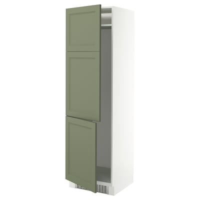 SEKTION Gabinete alto refrigerador/cong, blanco/Axstad gris-verde, 24x24x80 "