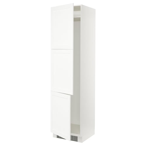 SEKTION Gabinete alto refrigerador/cong, blanco Enköping/blanco efecto madera, 24x24x90 "
