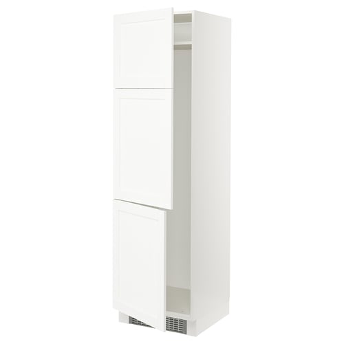 SEKTION Gabinete alto refrigerador/cong, blanco Enköping/blanco efecto madera, 24x24x80 "