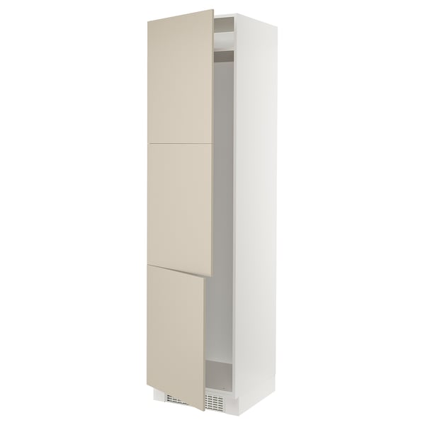 SEKTION Gabinete alto refrigerador/cong, blanco/Havstorp beige, 24x24x90 "