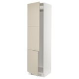 SEKTION Gabinete alto refrigerador/cong, blanco/Havstorp beige, 24x24x90 "