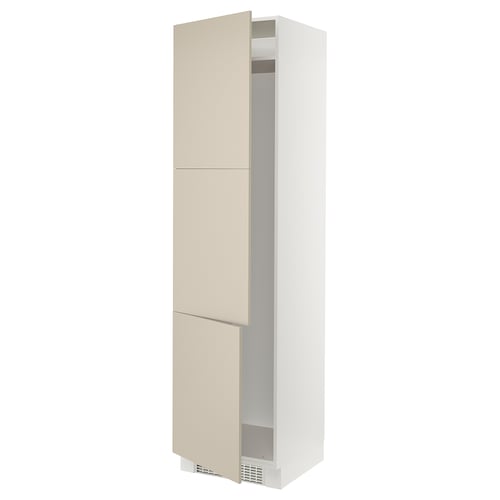 SEKTION Gabinete alto refrigerador/cong, blanco/Havstorp beige, 24x24x90 "