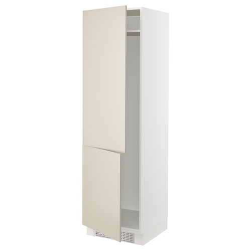 SEKTION Gabinete alto refrigerador/cong, blanco/Havstorp beige, 24x24x80 "