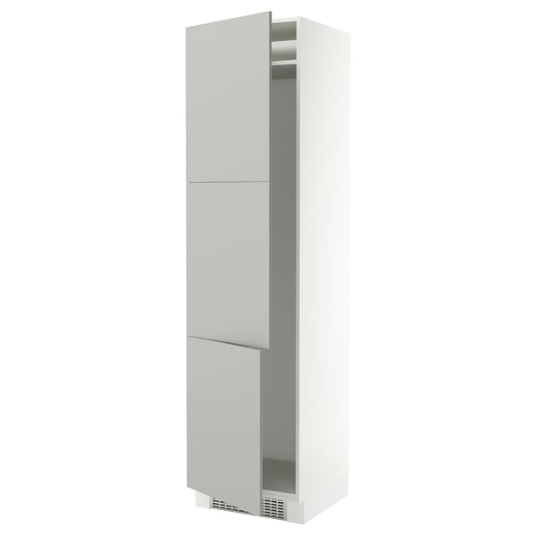 SEKTION Gabinete alto refrigerador/cong, blanco/Havstorp gris claro, 24x24x90 "