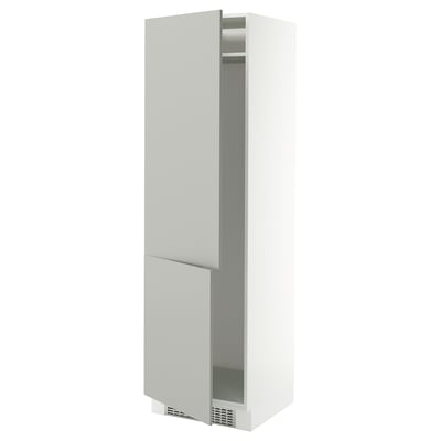 SEKTION Gabinete alto refrigerador/cong, blanco/Havstorp gris claro, 24x24x80 "
