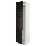 SEKTION Gabinete alto refrigerador/cong, blanco/Lerhyttan teñido en negro, 24x24x90 "