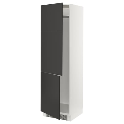 SEKTION Gabinete alto refrigerador/cong, blanco/Nickebo antracita mate, 24x24x80 "