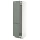 SEKTION Gabinete alto refrigerador/cong, blanco/Nickebo verde grisáceo mate, 24x24x80 "