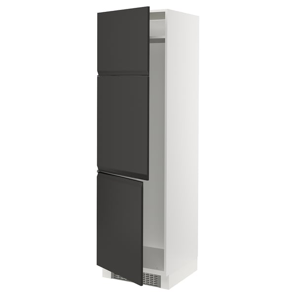 SEKTION Gabinete alto refrigerador/cong, blanco/Upplöv antracita mate, 24x24x80 "