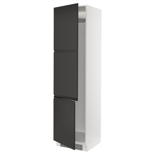 SEKTION Gabinete alto refrigerador/cong, blanco/Upplöv antracita mate, 24x24x90 "