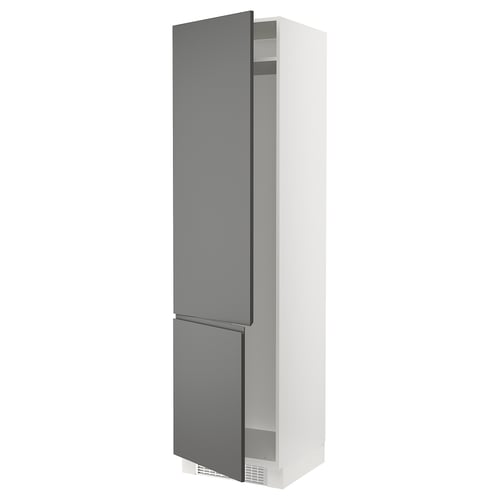 SEKTION Gabinete alto refrigerador/cong, blanco/Voxtorp gris oscuro, 24x24x90 "