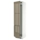 SEKTION Gabinete alto refrigerador/cong, blanco/Voxtorp marrón grisáceo oscuro alto brillo, 24x24x90 "