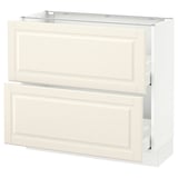 SEKTION Gabinete bajo+2 cajones, blanco Maximera/Bodbyn color hueso, 36x15x30 "