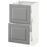 SEKTION Gabinete bajo+2 cajones, blanco Maximera/Bodbyn gris, 18x15x30 "