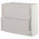 SEKTION Gabinete bajo+2 cajones, blanco Maximera/Lerhyttan gris claro, 36x15x30 "