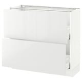 SEKTION Gabinete bajo+2 cajones, blanco Maximera/Ringhult blanco, 36x15x30 "