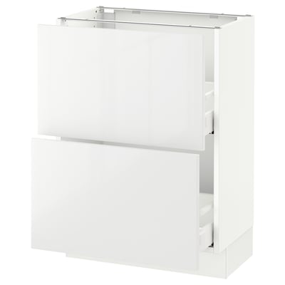 SEKTION Gabinete bajo+2 cajones, blanco Maximera/Ringhult blanco, 24x15x30 "