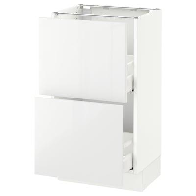 SEKTION Gabinete bajo+2 cajones, blanco Maximera/Ringhult blanco, 18x15x30 "