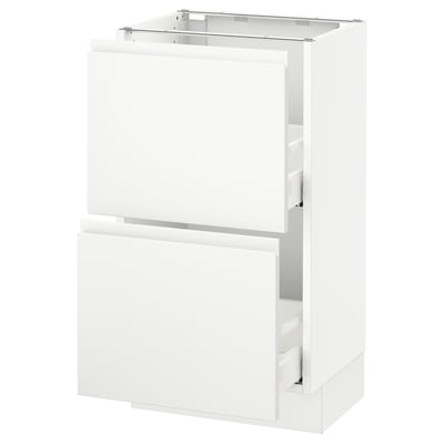 SEKTION Gabinete bajo+2 cajones, blanco Maximera/Voxtorp blanco mate, 18x15x30 "
