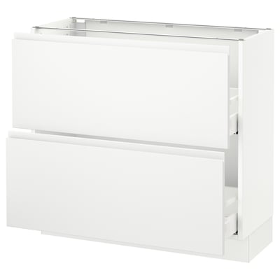 SEKTION Gabinete bajo+2 cajones, blanco Maximera/Voxtorp blanco mate, 36x15x30 "