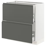 SEKTION Gabinete bajo+2 cajones, blanco Maximera/Voxtorp gris oscuro, 30x15x30 "