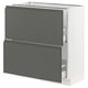 SEKTION Gabinete bajo+2 cajones, blanco Maximera/Voxtorp gris oscuro, 30x15x30 "