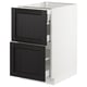 SEKTION Gabinete bajo+2 frentes/3 cajones, blanco Maximera/Lerhyttan teñido en negro, 18x24x30 "