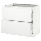 SEKTION Gabinete bajo+2 frentes/3 cajones, blanco Maximera/Voxtorp blanco mate, 36x24x30 "