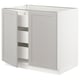SEKTION Gabinete bajo+2 puertas/3 cajones, blanco Maximera/Lerhyttan gris claro, 36x24x30 "