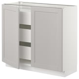 SEKTION Gabinete bajo+2 puertas/3 cajones, blanco Maximera/Lerhyttan gris claro, 36x15x30 "