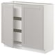 SEKTION Gabinete bajo+2 puertas/3 cajones, blanco Maximera/Lerhyttan gris claro, 36x15x30 "