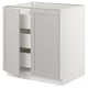 SEKTION Gabinete bajo+2 puertas/3 cajones, blanco Maximera/Lerhyttan gris claro, 30x24x30 "